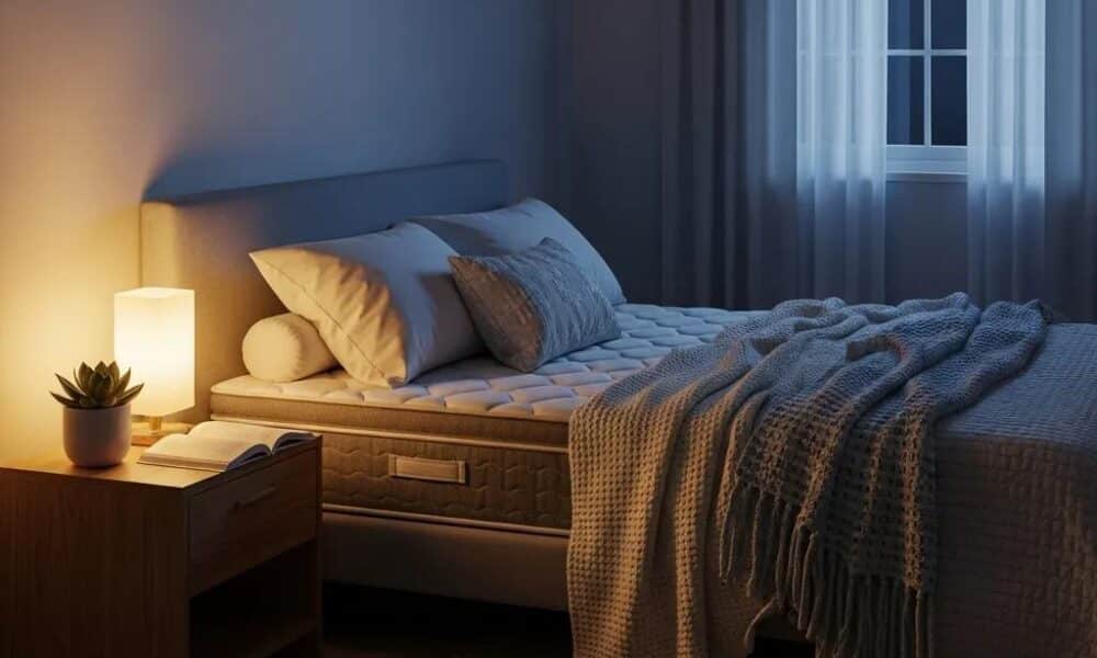 Cozy bedroom setup promoting better sleep quality with calming decor