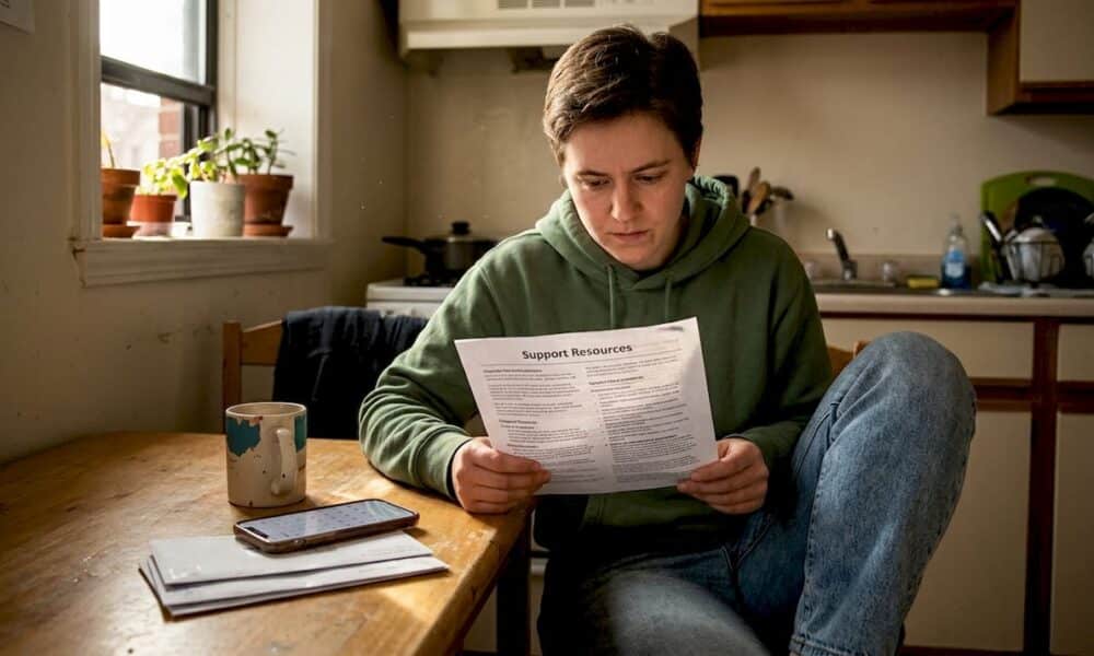 Young adult reading support resources at kitchen table