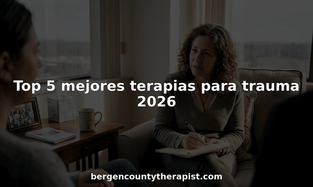 Terapeuta y paciente conversan en una sesión cálida y de apoyo en el consultorio.