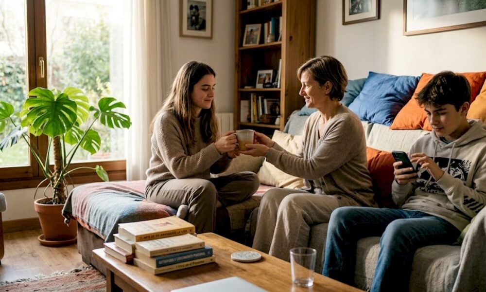 Familia unida apoyando a un ser querido dentro de la comunidad LGBTQ+