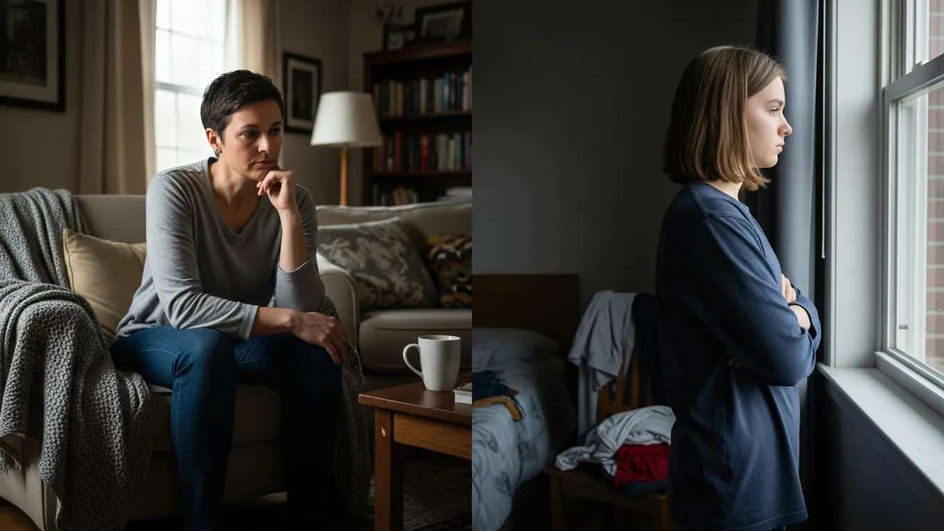 Adult and teenager reflecting on emotions, illustrating the recognition of depression symptoms