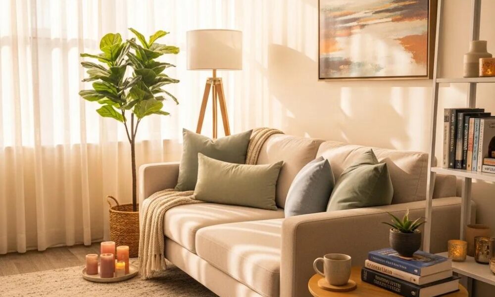 Therapy office with comfortable seating and calming decor for mental health support