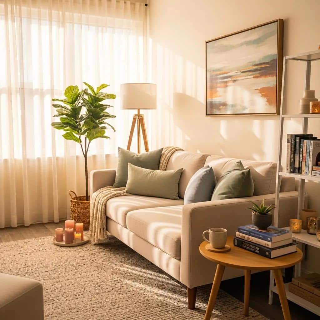 Therapy office with comfortable seating and calming decor for mental health support