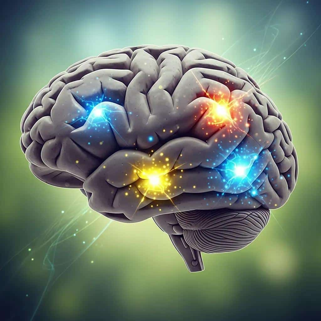 Illustration of the brain showing changes in neurochemicals linked to exercise and mood
