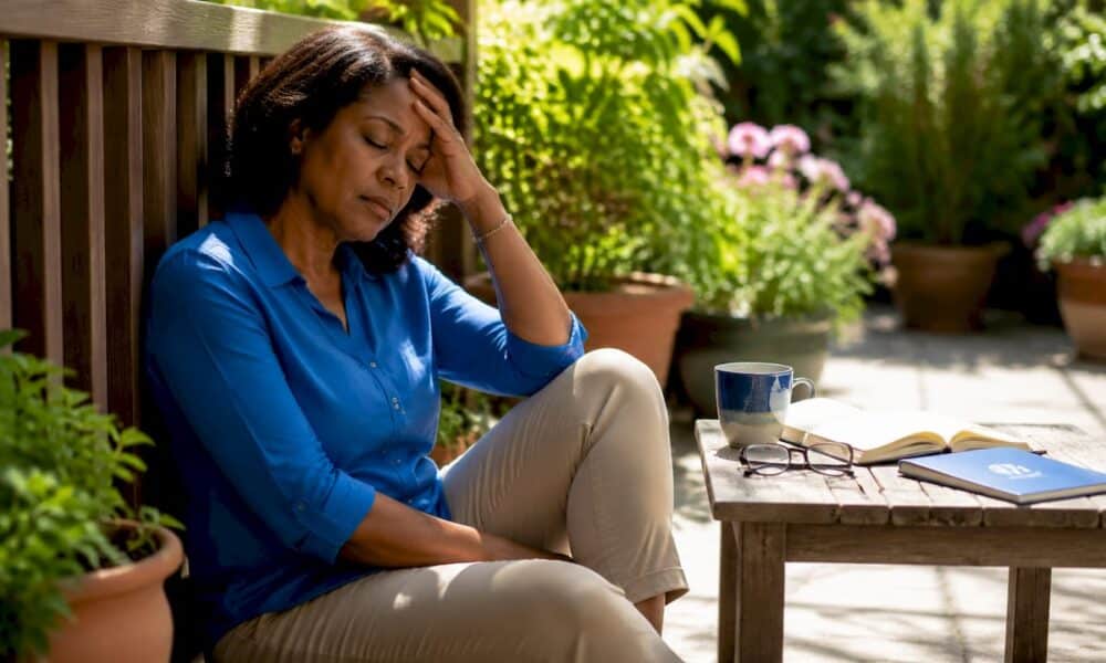 Tired woman showing emotional burnout at home