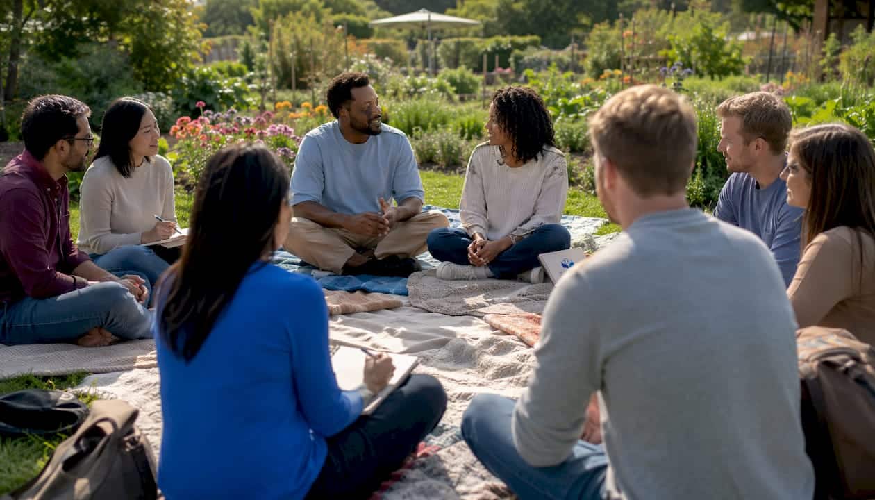 Group workshop showing premarital counseling formats