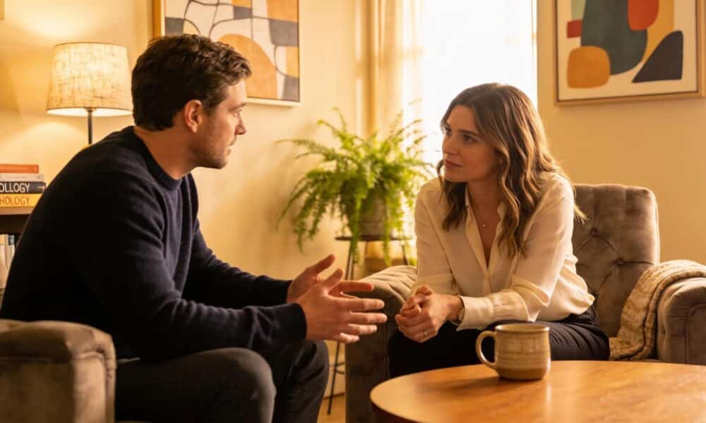 Couple in a supportive therapy session, illustrating relationship guidance and conflict resolution