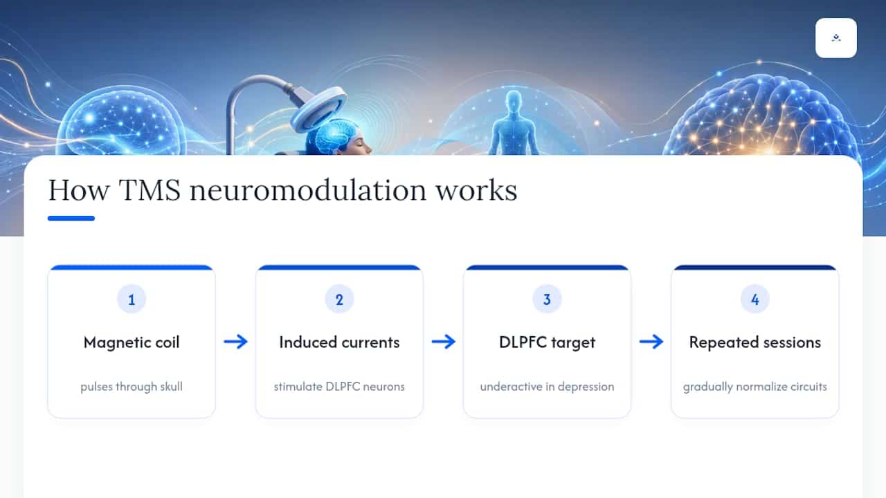 Diagram of TMS neuromodulation process