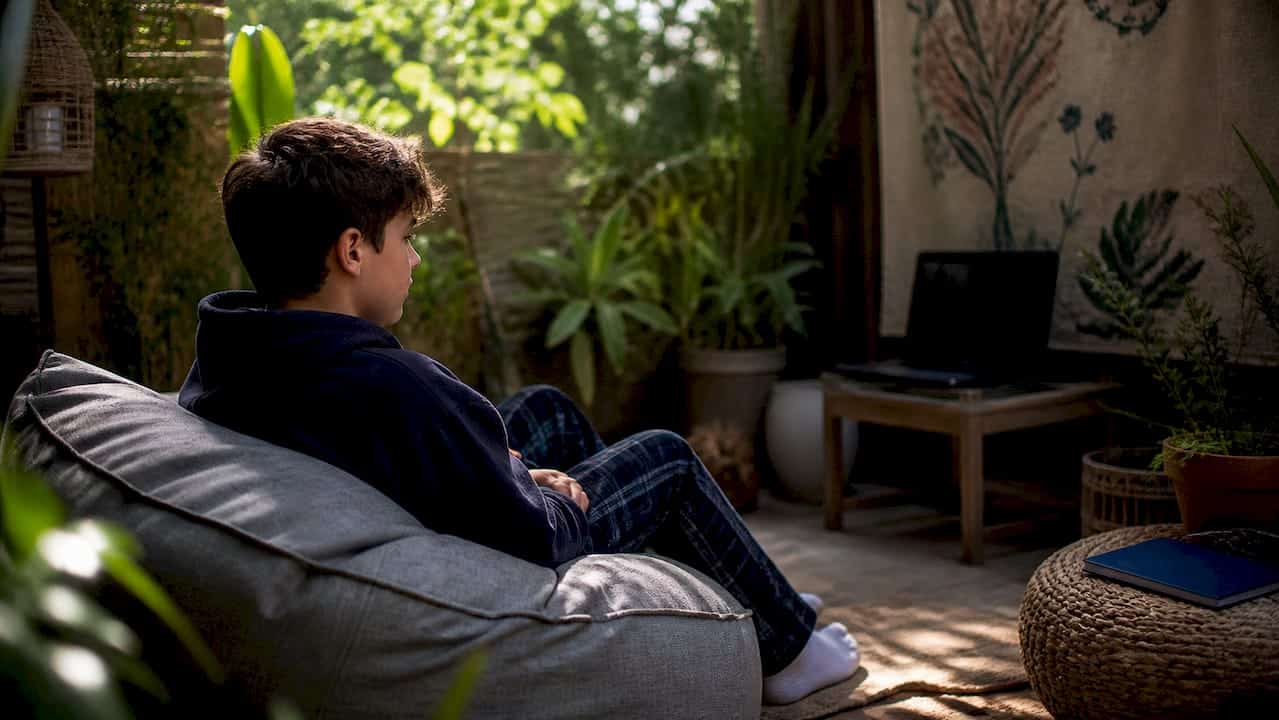 Teen building trust in teletherapy session