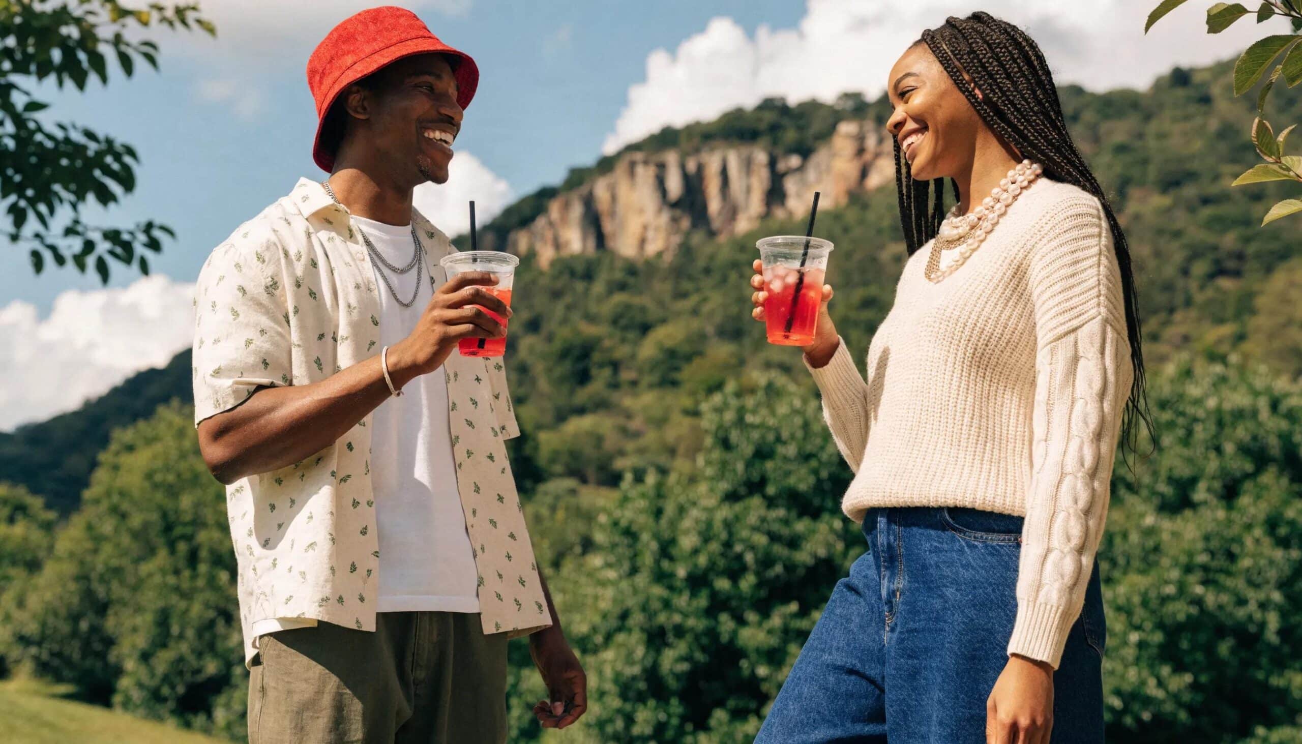 Couple enjoying a joyful moment outdoors, illustrating the positive outcomes of effective couples therapy