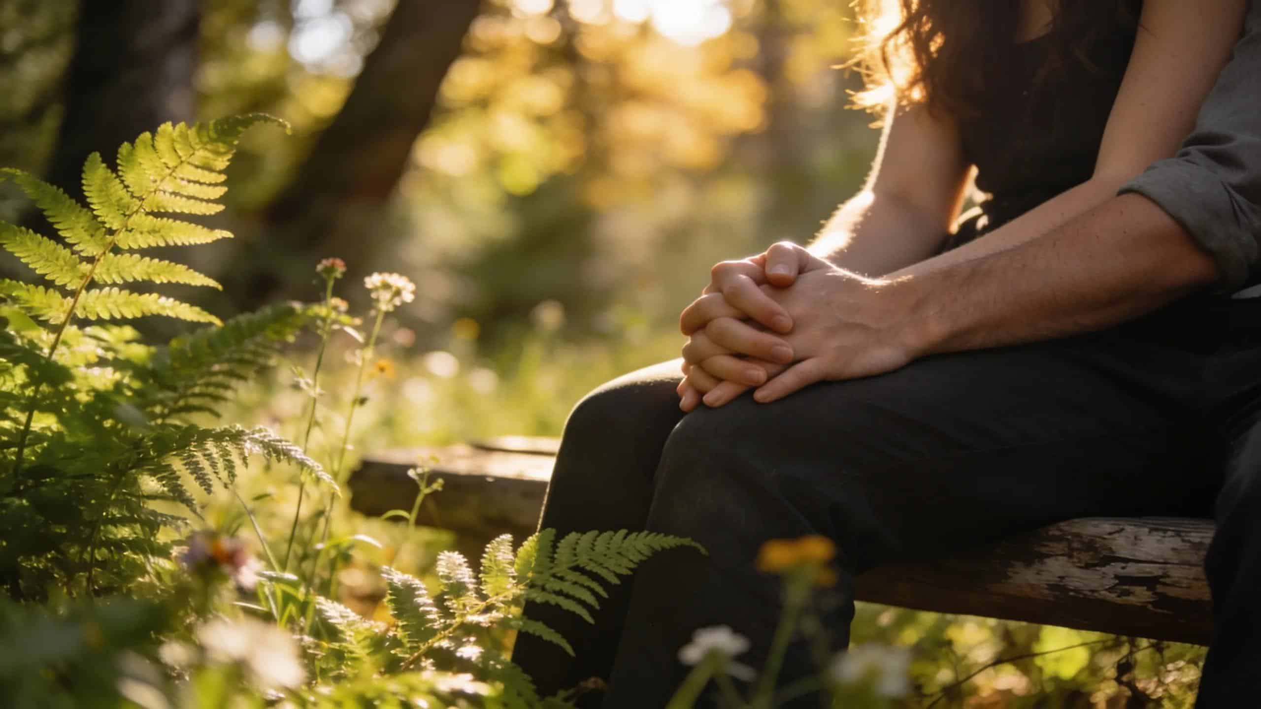 Close-up of a couple holding hands in a serene outdoor setting, representing emotional connection in Gottman Therapy