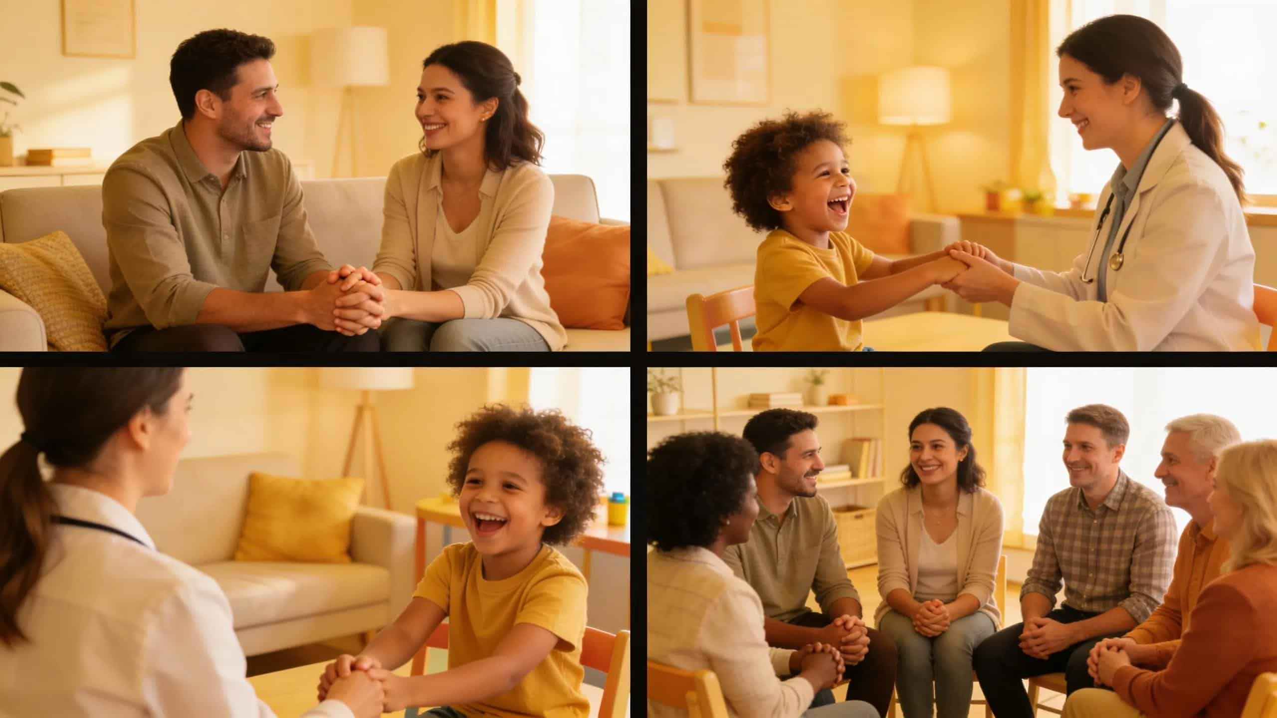 Diverse individuals engaging in different therapy services in Bergen County.