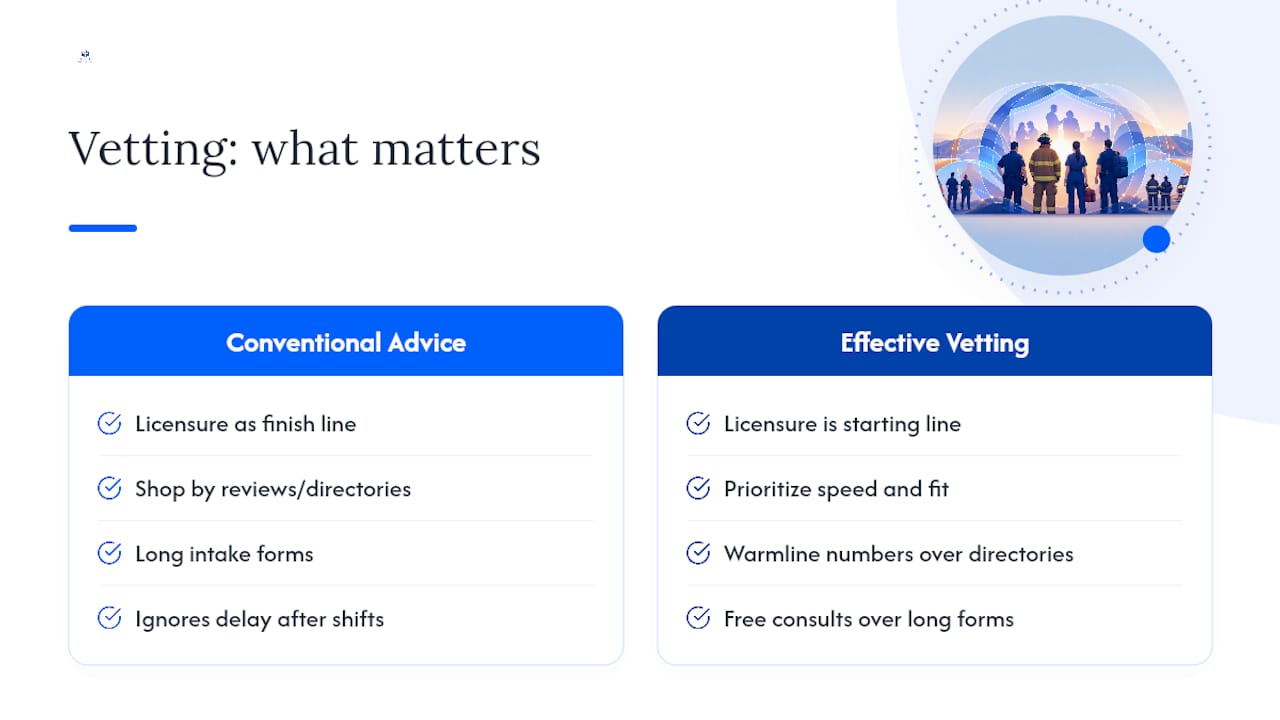 Why Most Vetting Advice for First Responders Misses the Point — overview diagram