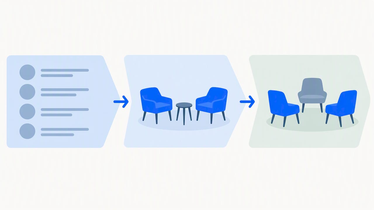 Three-stage counselor fit evaluation process